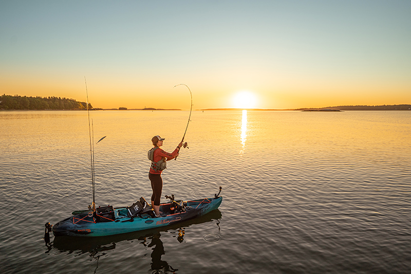 Cornish Shore and Kayak Fisherman: Summer Float Fishing for Mackerel –  Great Fun in the Early Morning Sun