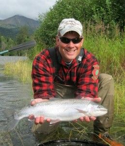 Master Maine Guide Dave Conley holding a fish