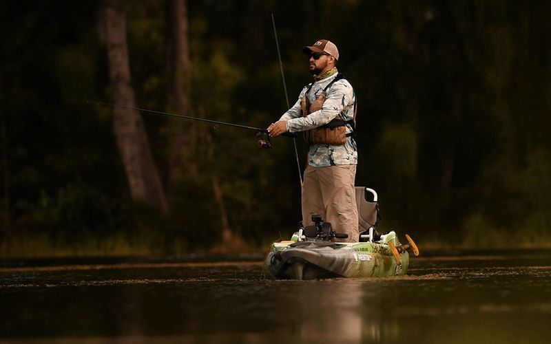 Robwil Valderrey stand up fishing for peacock bass