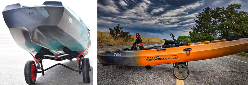 Old Town Kayaks on Carts