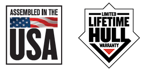 Assembled in the USA - Lifetime Hull Warranty