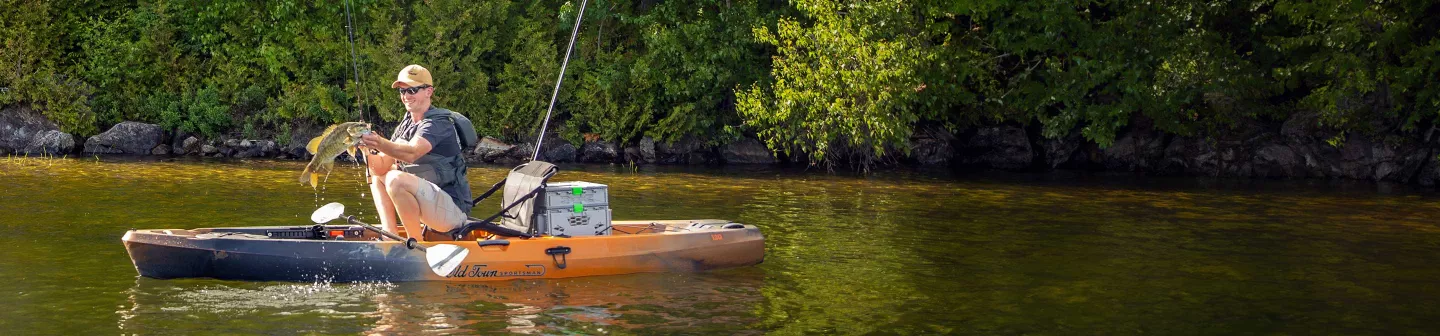 Fishing from Old Town Sportsman 120 paddle fishing kayak