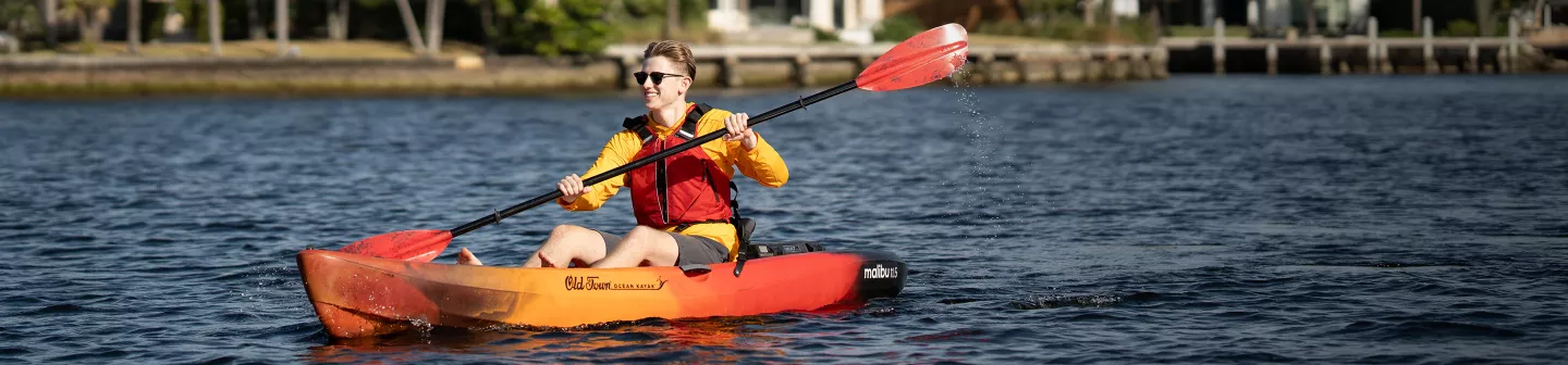 Paddling in the Old Town Ocean Kayak Malibu 11.5 kayak