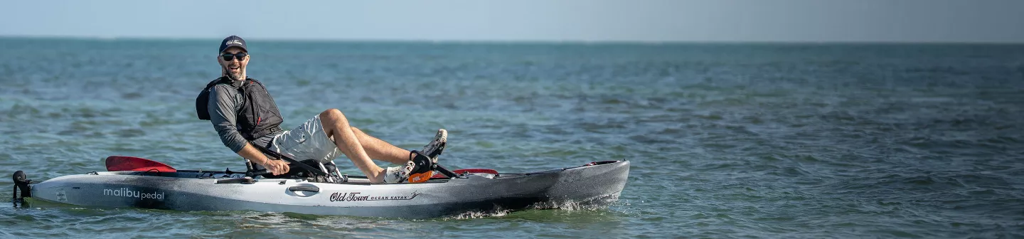 Pedaling in the Old Town Ocean Kayak Malibu PDL kayak