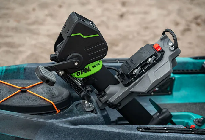 Old Town ePDL+ retroFit drive console in the Old Town Topwater 106 fishing kayak