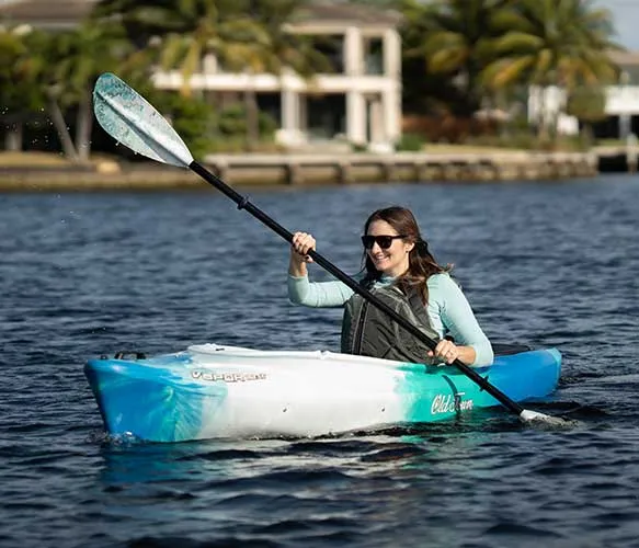 Paddling in Old Town Vapor kayak